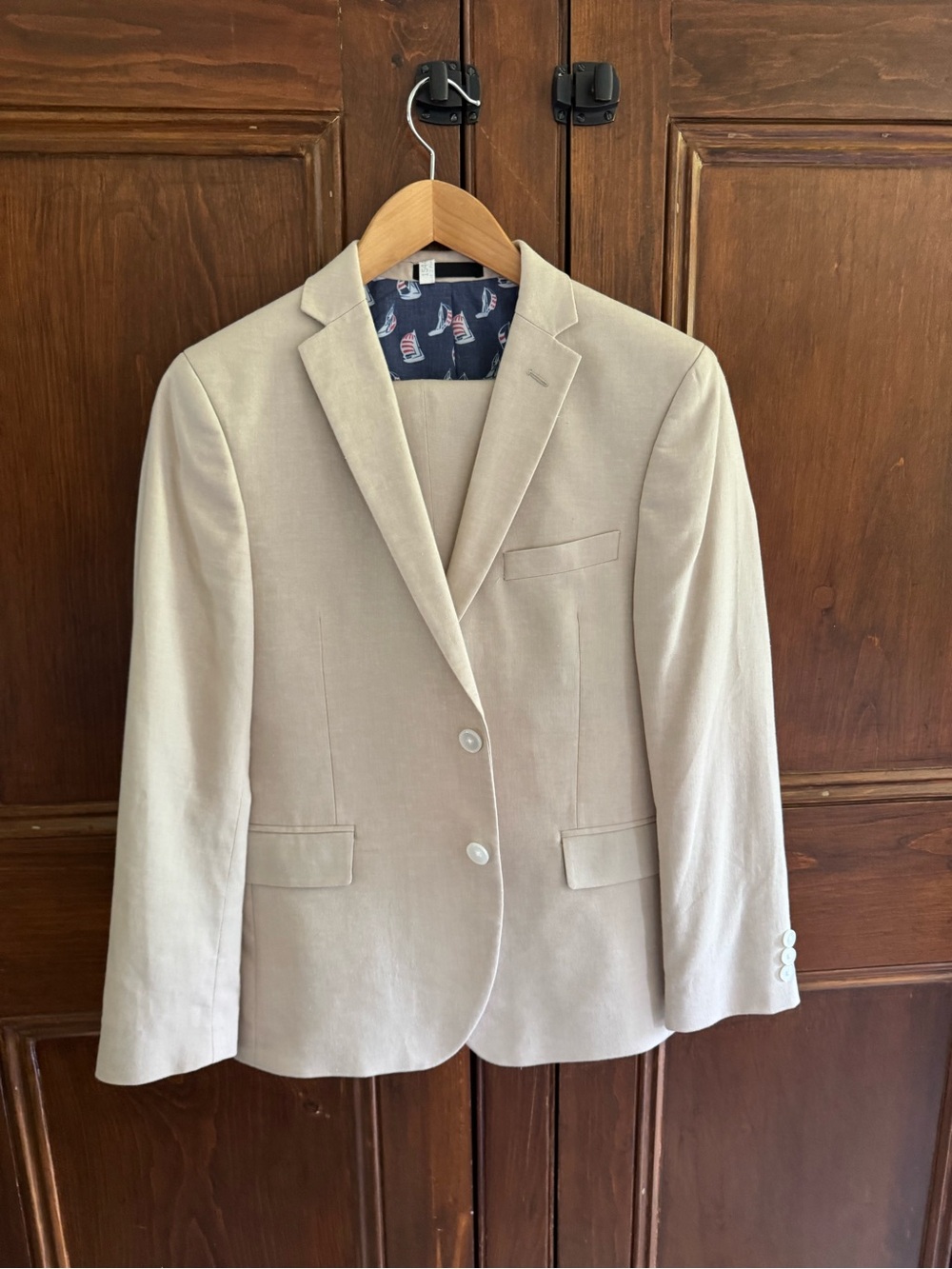 Ralph Lauren Boys Light Beige Sport Coat with Nautical Lining